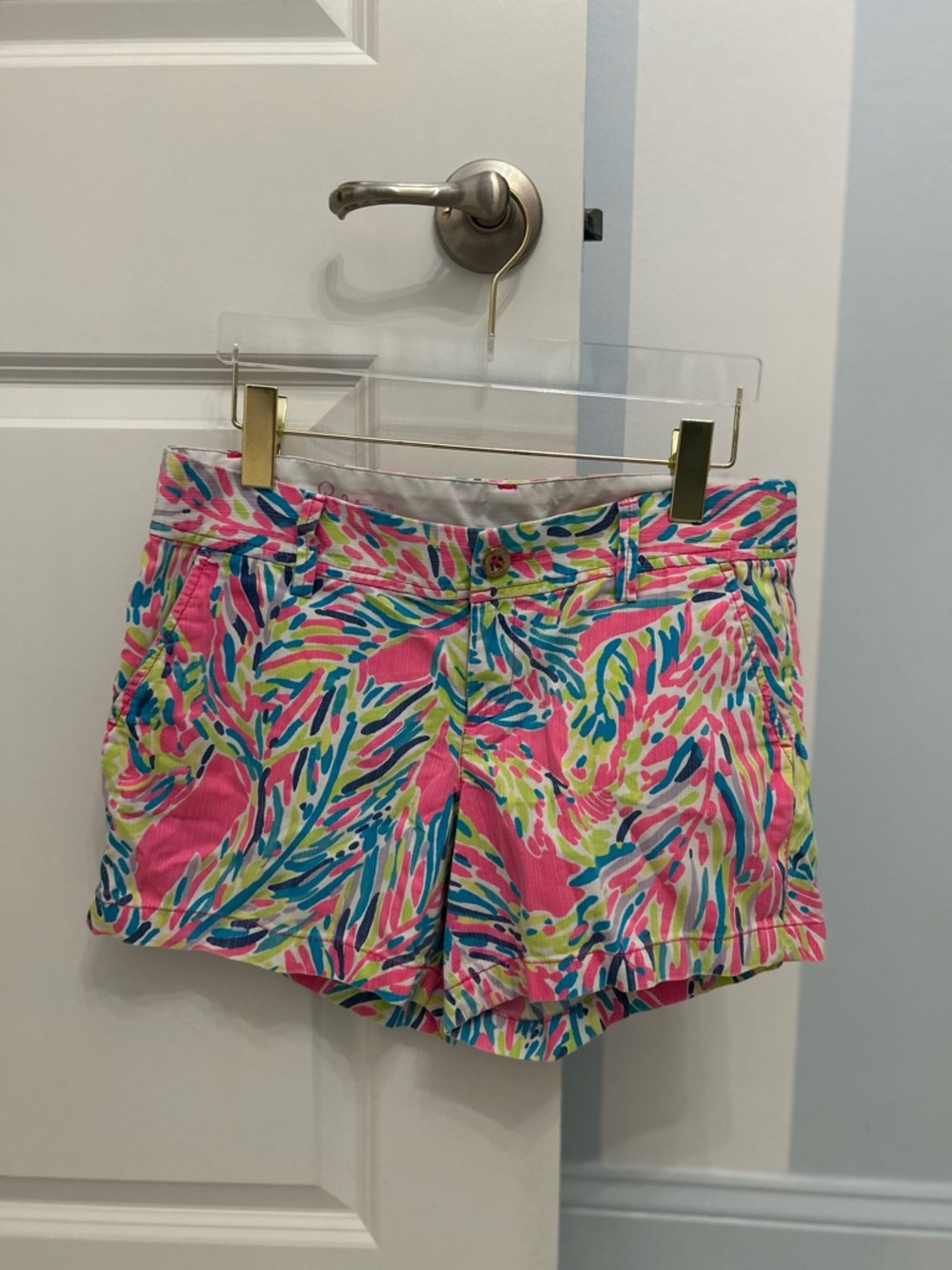 Lilly Pulitzer Callahan High Waist Printed Shorts - Pink Multi- Size 8